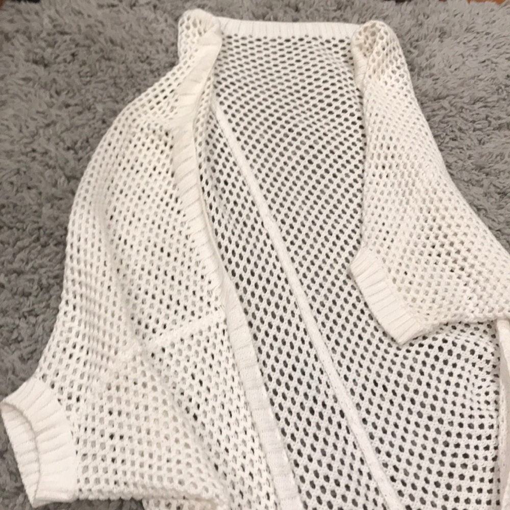 White light cover up sweater